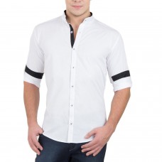 GHPC 100% Cotton Stand Collar Casual Shirt